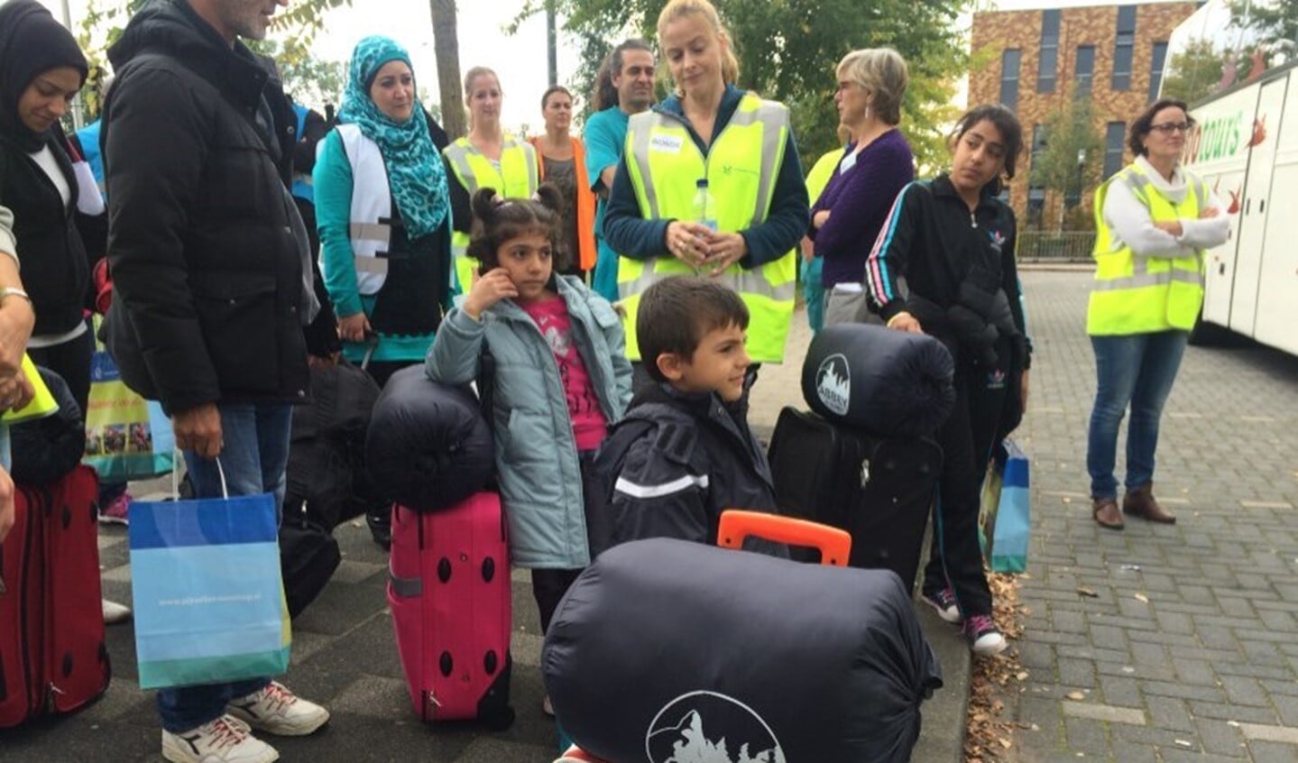 Vluchtelingen komen aan in de regio (foto: Denise Quik).