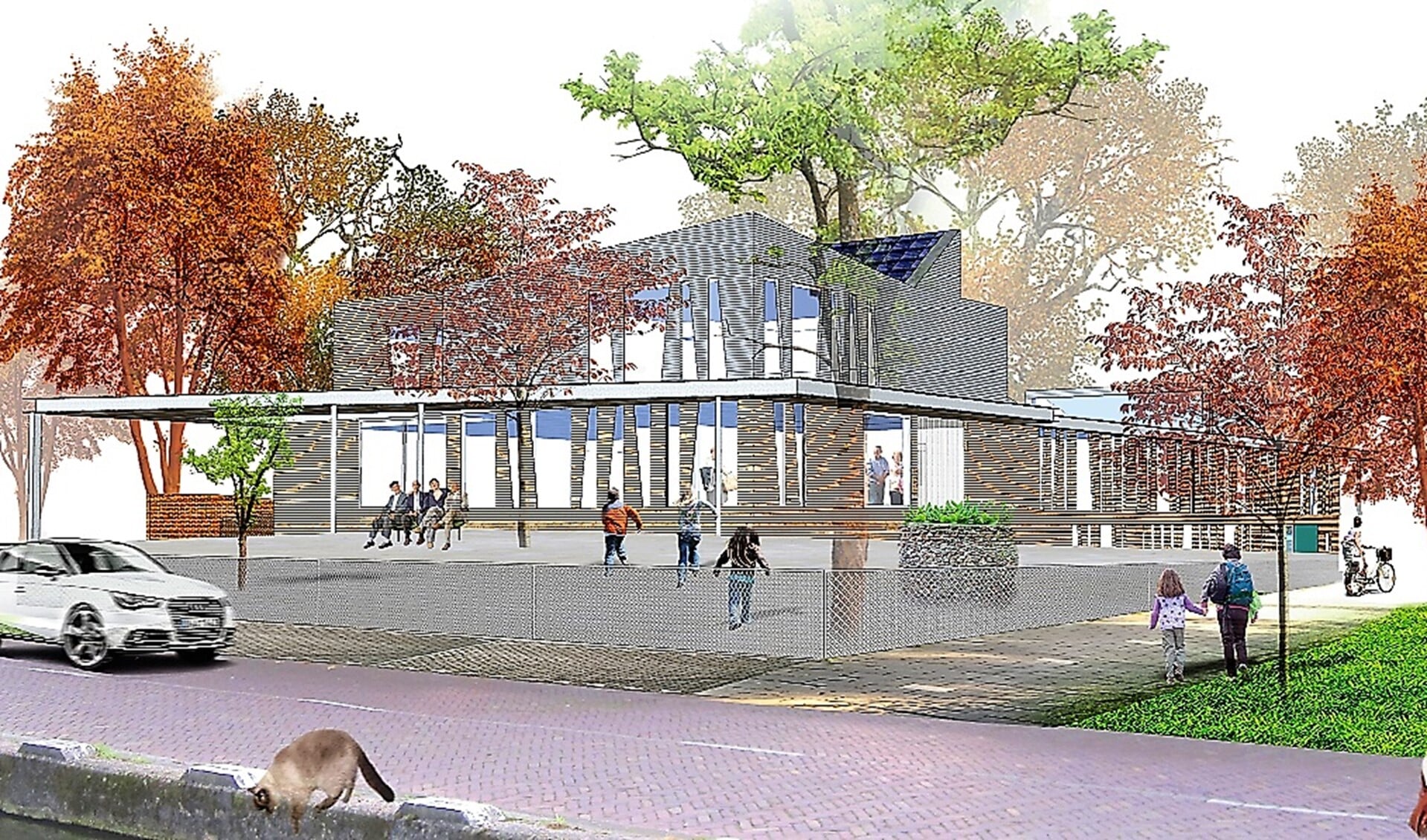 Visualisatie van het nieuwe Kulturhus (beeld: Slimscholenbouwen B.V.).