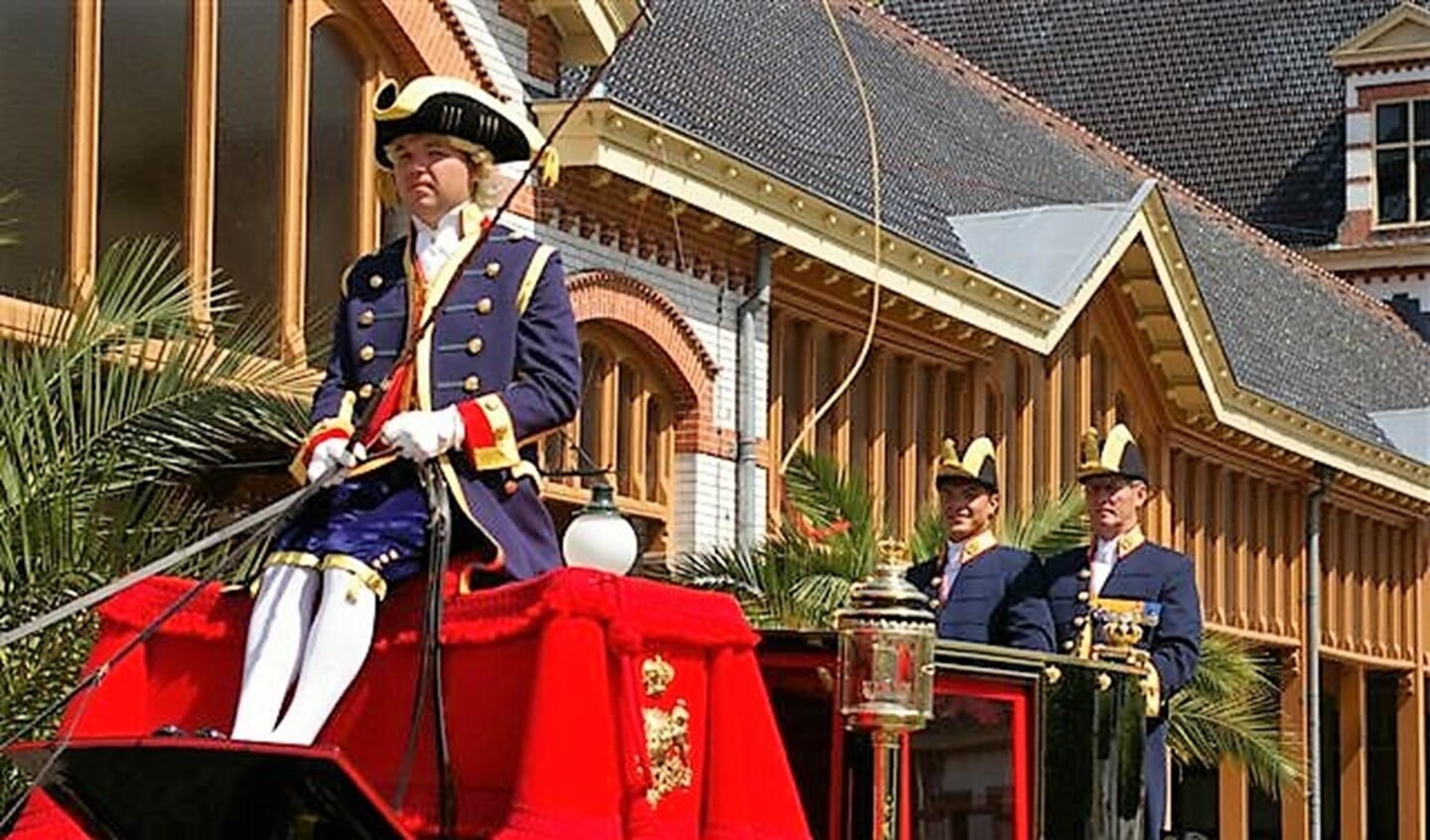 Bryan op de koets bij de Koninklijke Stallen in Apeldoorn.