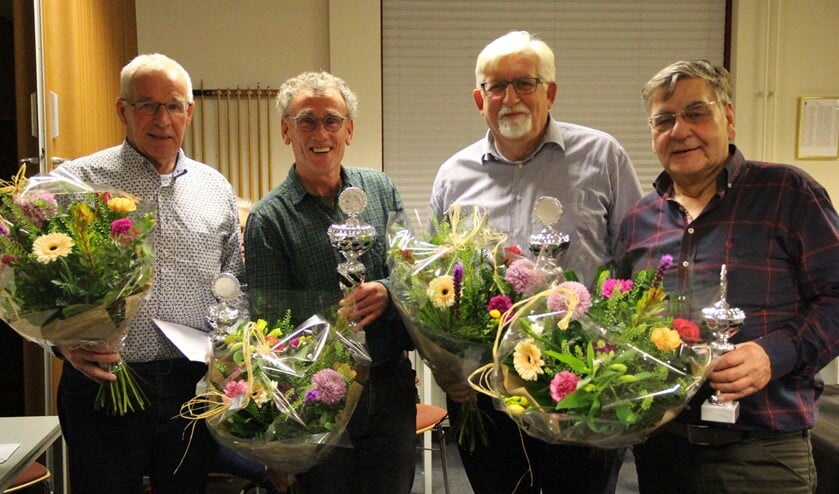 De vier matadoren: Aad van den Berg, Sjef van Domburg, Frans Rodenburg en Rien Lindeman.