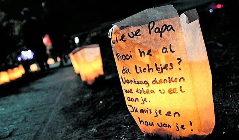 Op de wenszak kan men een boodschap plaatsen voor degenen die de strijd tegen kanker hebben verloren en (ex-)kankerpatiënten (foto: pr).