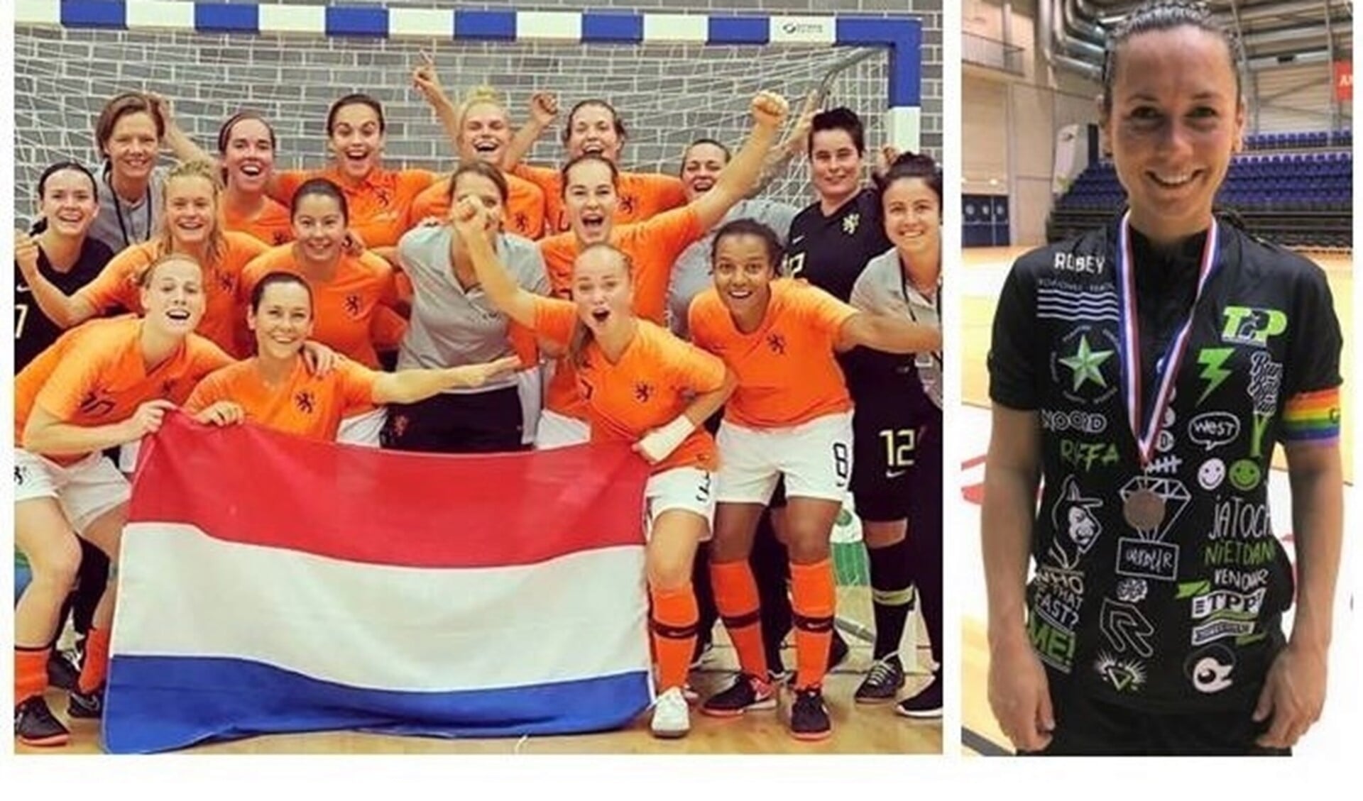 Viviënne Knegtmans in Oranje (2e linksonder) & in TPP-shirt. 