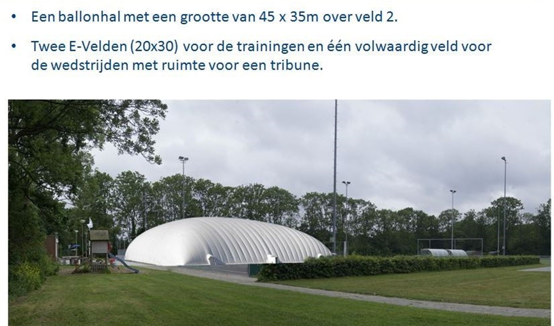 Handbalvereniging EHC opent een ballonhal, de EHC European Sports Dome, op Sportpark Westvliet (foto: pr EHC Bart Heidt).