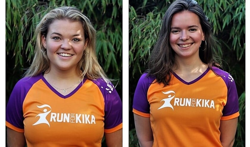 De Leidschendamse Wies Visser (l.) loopt op 3 november de Run for KiKa Marathon New York en beste vriendin Ilona Wagener (19) gaat mee.