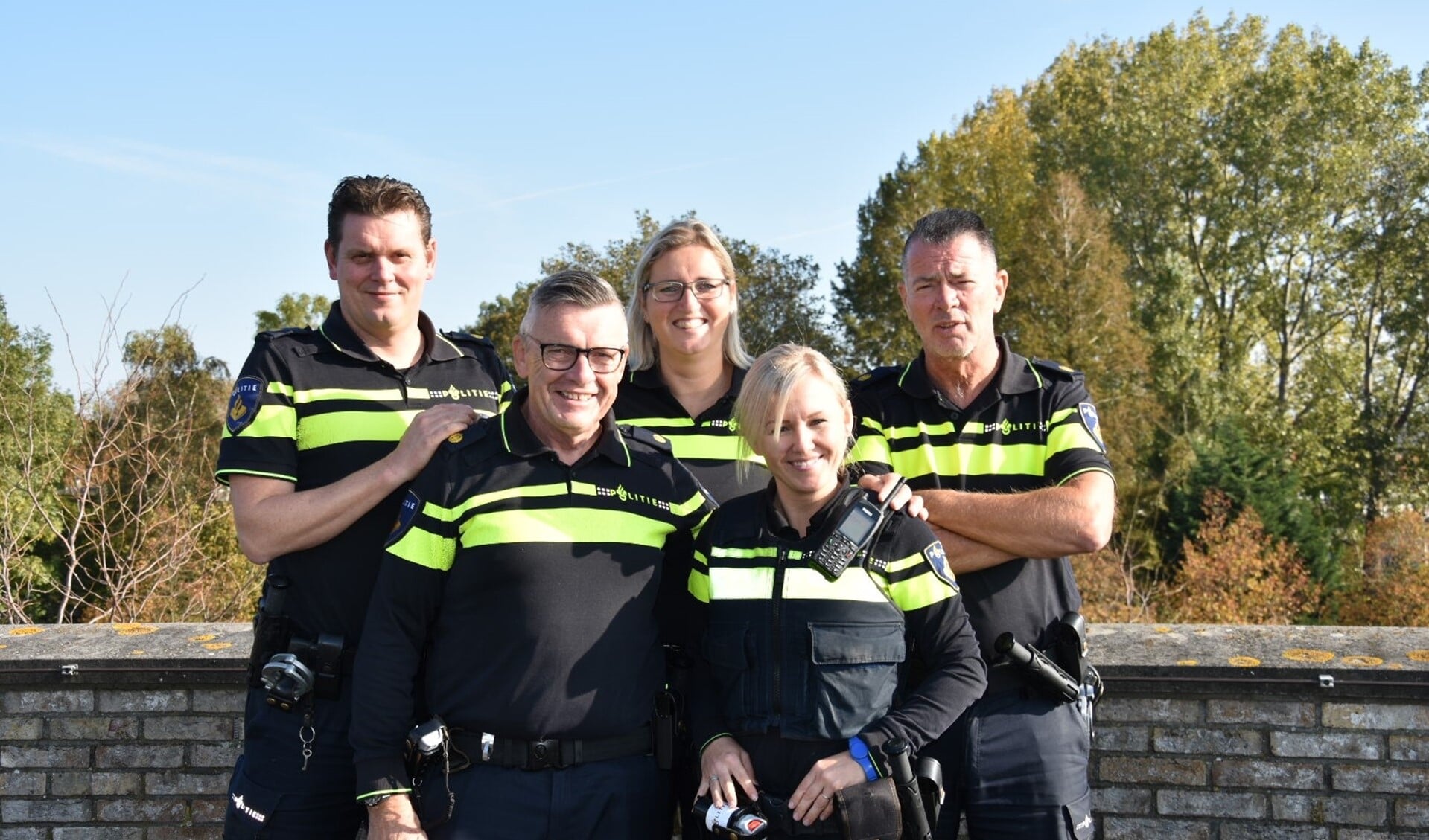 Een deel van het nieuwe team, van links naar rechts: Chiel Boer, John Spaapen, Suzan Houweling, Tessa Roos, Ad van Houdt.