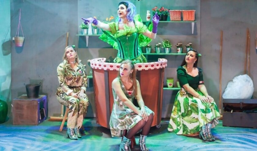 Scene uit Little Shop of Horrors. Foto; Greg & Baud Productions