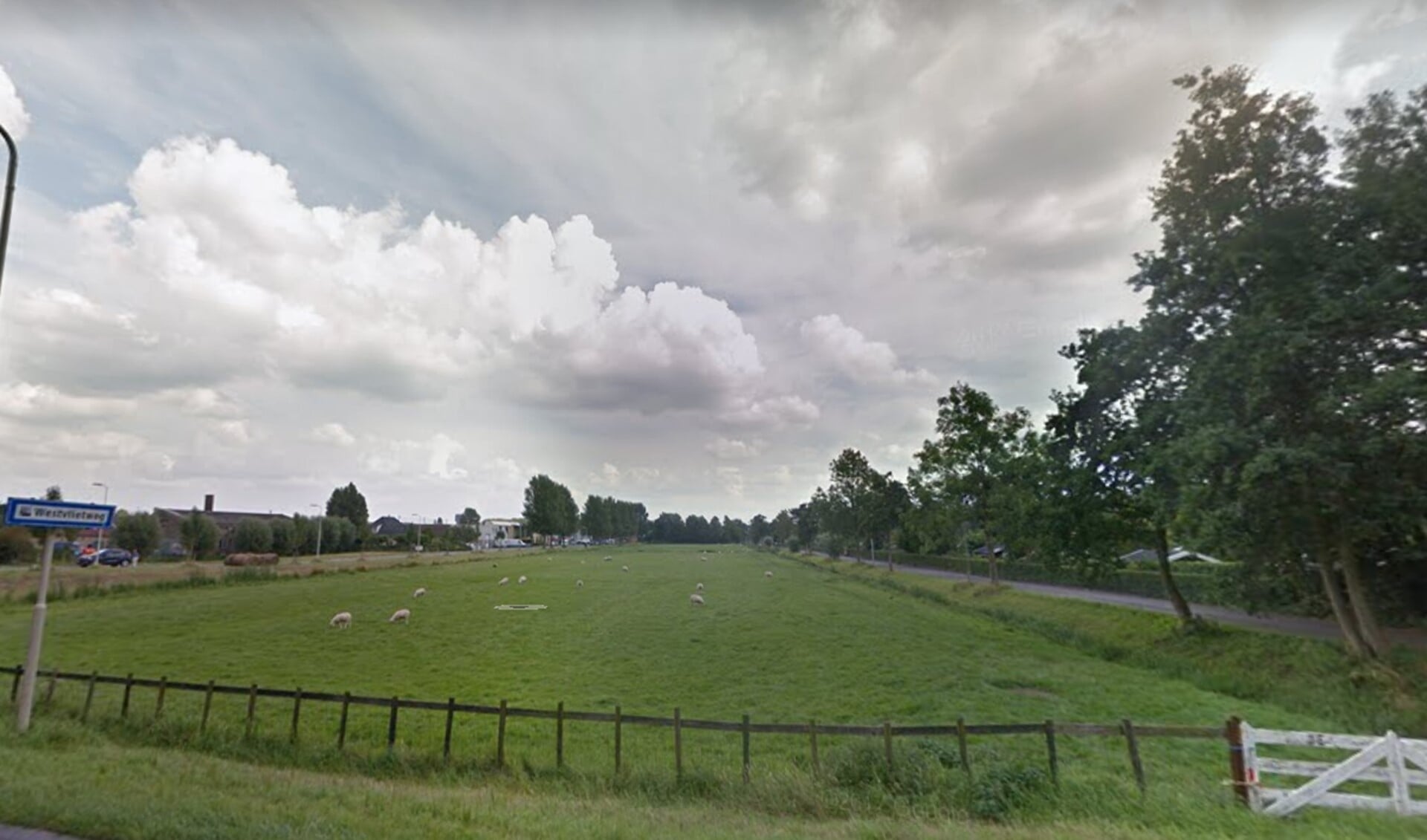 Eventuele bebouwing in de Vlietzone lijkt van de baan (Foto: Google Streetview)