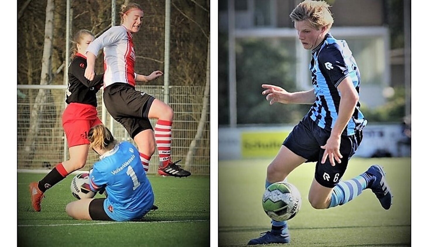Jessie v. Leeuwen (RKAVV Vrouwen) scoorde zaterdag 2x & Tom Bijen (Forum Sport) werd zaterdag matchwinner (archieffoto's: AW).