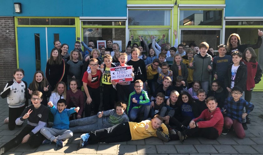 Groepen 7 en 8 van IKC Floriant: 'Zo halen we met z'n allen de oorlog uit het kind!' Foto: pr