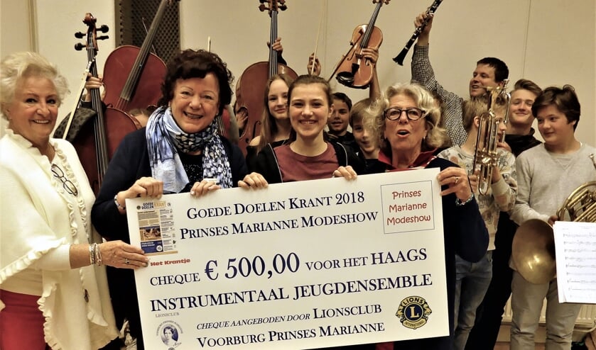 De overhandiging van de cheque door Marianne Knijnenburg aan Jannieke Bergkamp (foto: Lilian de Ruiter).