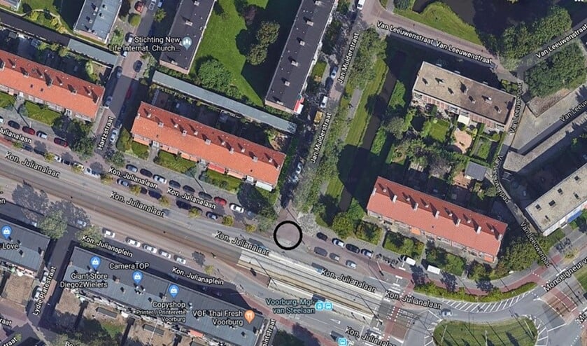 Op de kruising Jan Mulderstraat/ Koningin Julianalaan vond het ongeval plaats.