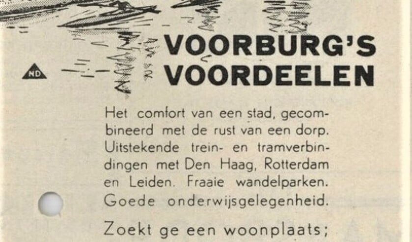 Het Gemeentelijk Grondbedrijf adverteerde om nieuwe burgers te werven en Voorburg te promoten