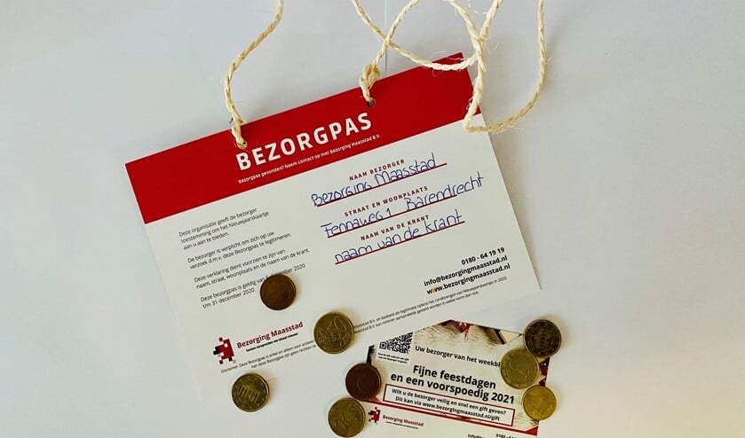 <p>De pas waarover de bezorger dient te beschikken en het kaartje dat u (in de bus) ontvangt om de gift via internet over te maken.</p>