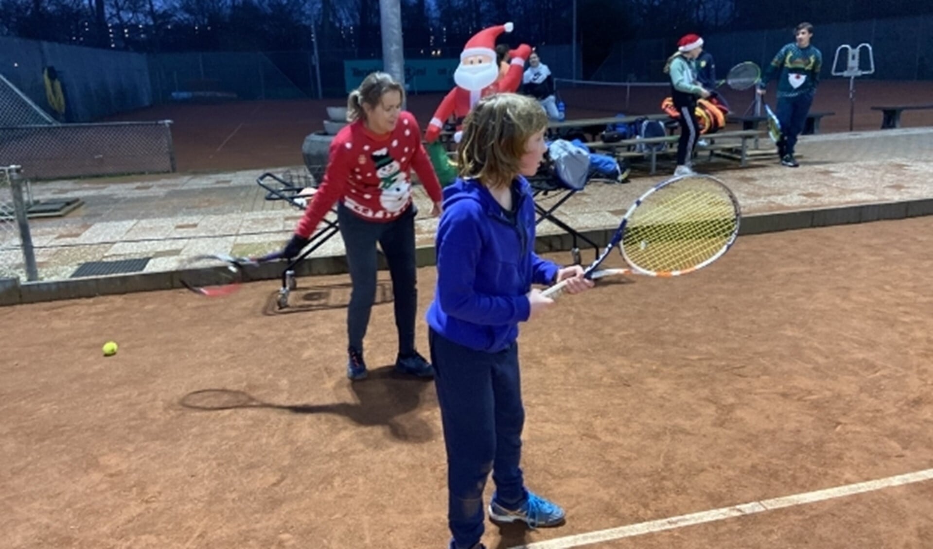 tennis in kerstsfeer