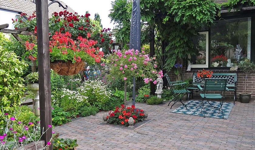 De winnende tuin aan de Teylingen in Leidschendam had het gehele jaar door een bijzondere uitstraling en is een plaatje om naar te kijken.
