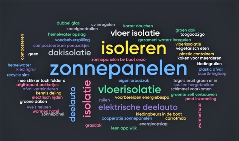 Er werden veel ideeën en wensen opgehaald door middel van een online brainstormronde die de woordwolk opleverde (foto: pr).