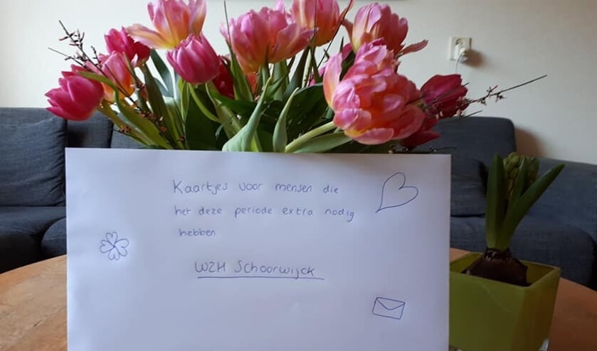 Voorbeeld van een kaartje dat door Irene Stevens is gestuurd aan WZH Schoorwijck.