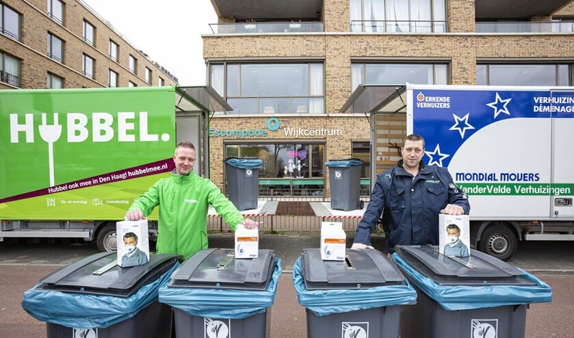 Stichting Transmurale zorg zamelt met Mondial Van der Velde Verhuizingen, Xtra Welzijn en ADO Den Haag mondkapjes in (foto: pr).