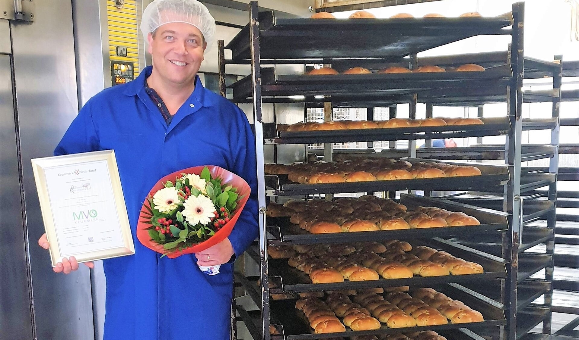 Richard Remmerswaal, trots op het MVO Keurmerk dat met een uitzonderlijke score werd behaald, als eerste bakkerij van Nederland.