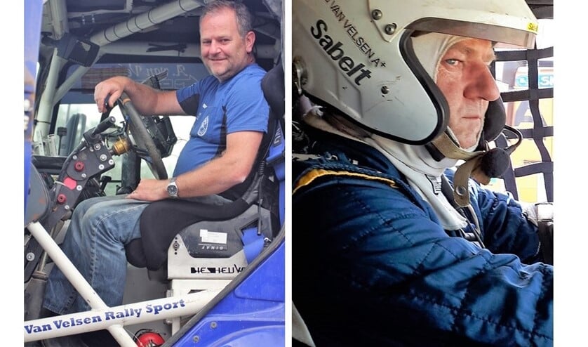 Aad van Velsen in zijn rallytruck, door hem liefkozend 'het Blauwe Schatje' genoemd (foto's: pr Van Velsen Rally Sport).