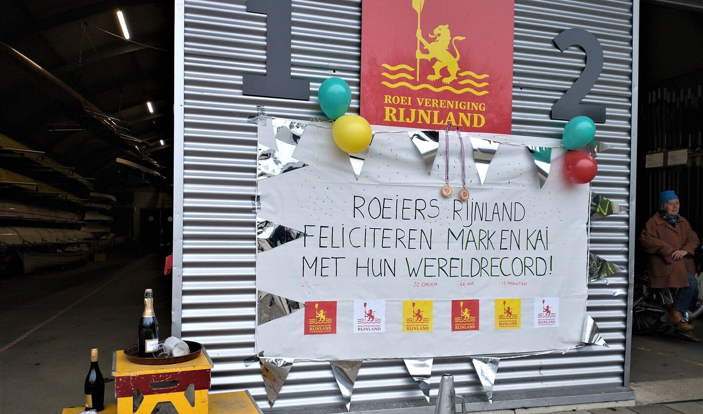 Roeivereniging Rijnland in Leidschendam leefde, roeide en vierde mee met Slats en Wiedmer (foto: Atlantic Campaigns).