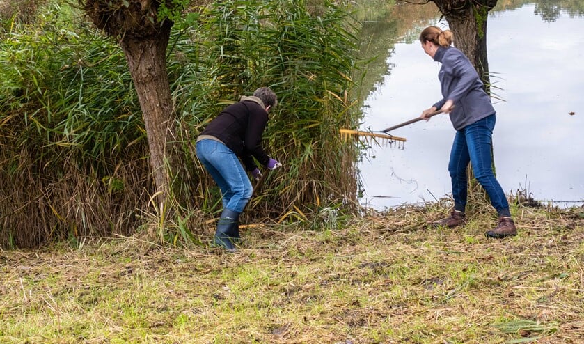 Vrijwilligers aan het werk in de Natuurtuin.