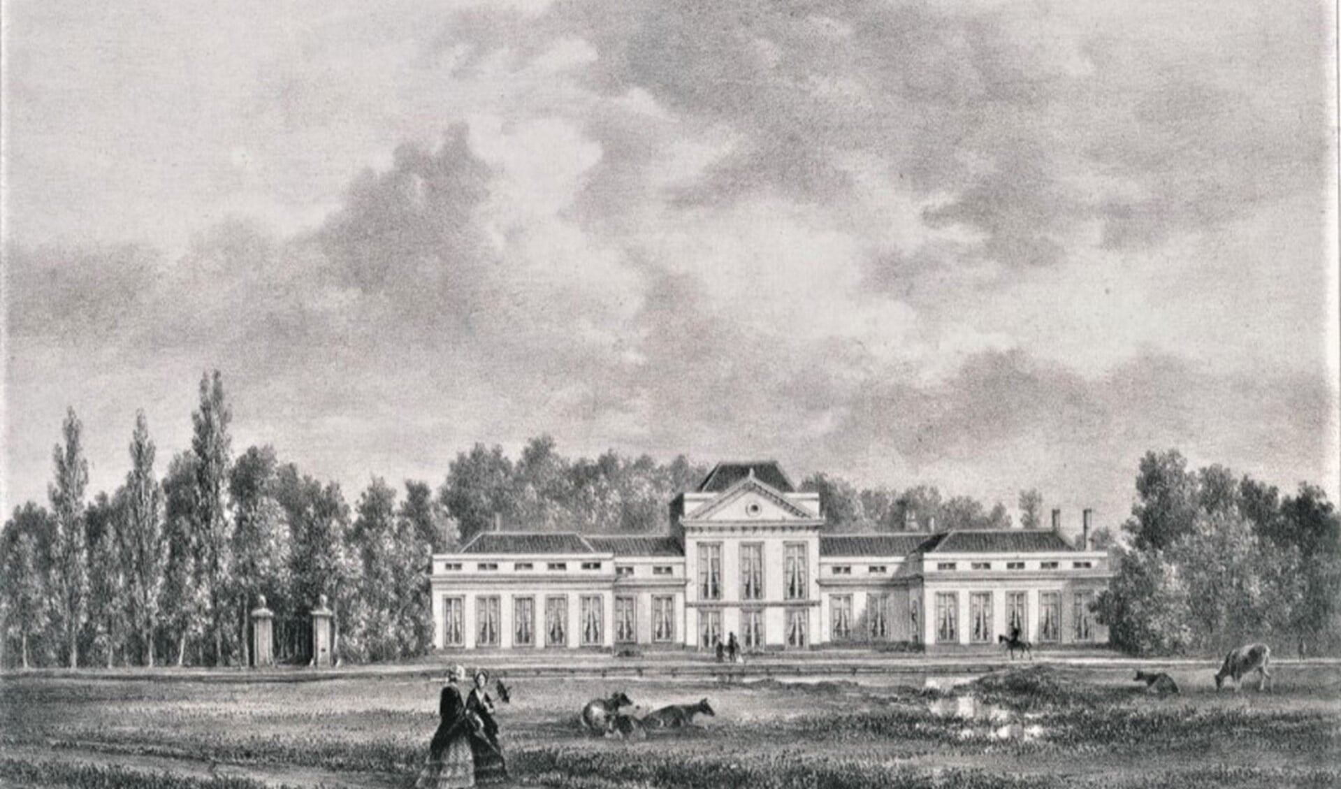 Het landgoed annex ziekenhuis  Zuiderburg anno circa 1840.