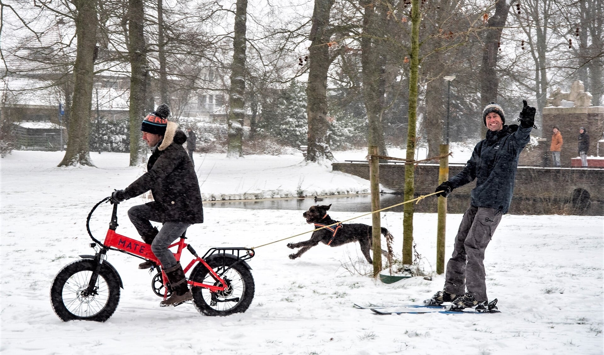Of je liet je met de fiets voorttrekken (foto: Michel Groen).