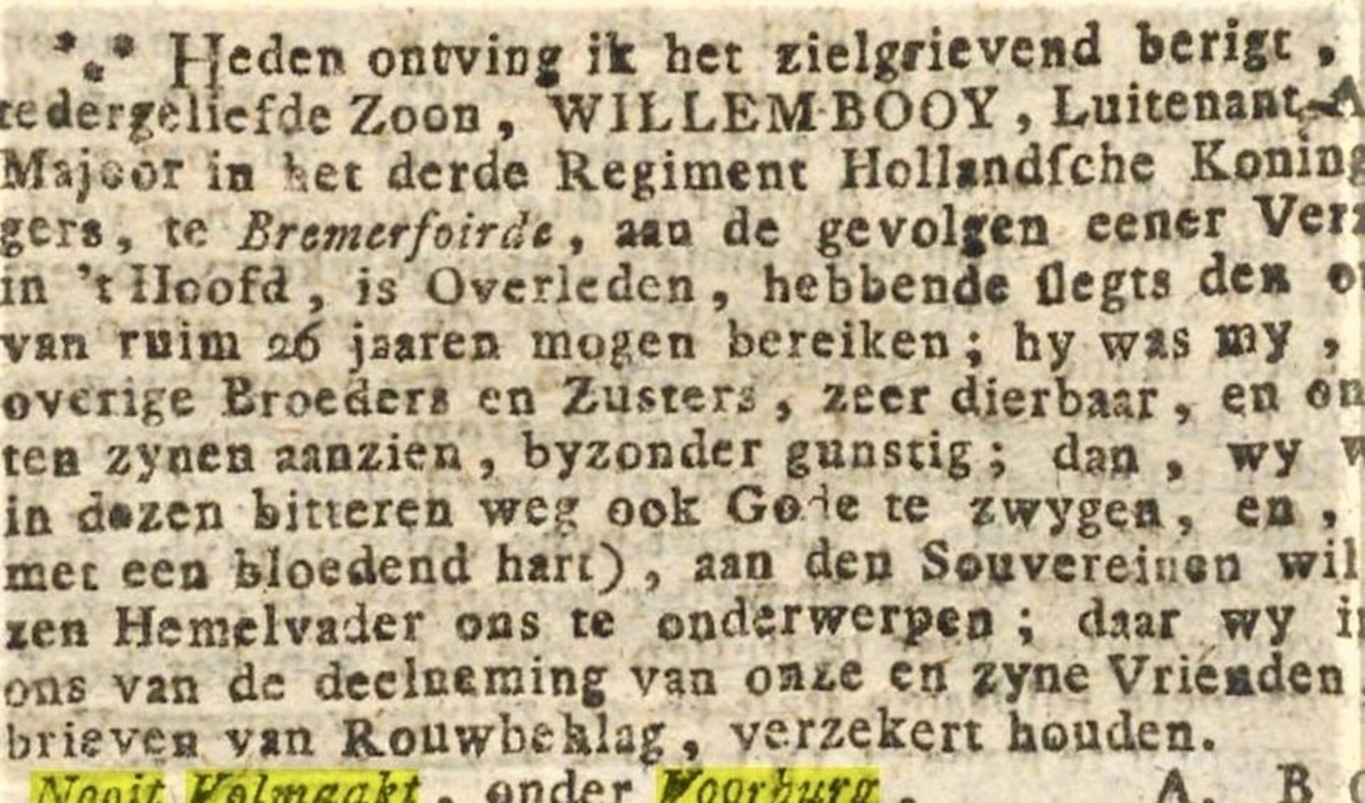 Haagsche Courant 11 september 1807.