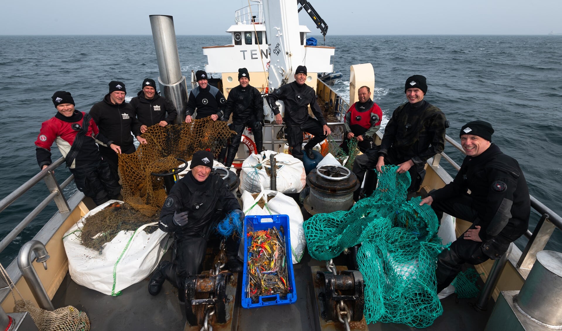 Het team van Stichting Duik De Noordzee Schoon. Foto's: SDDNS – Joost van Uffelen 