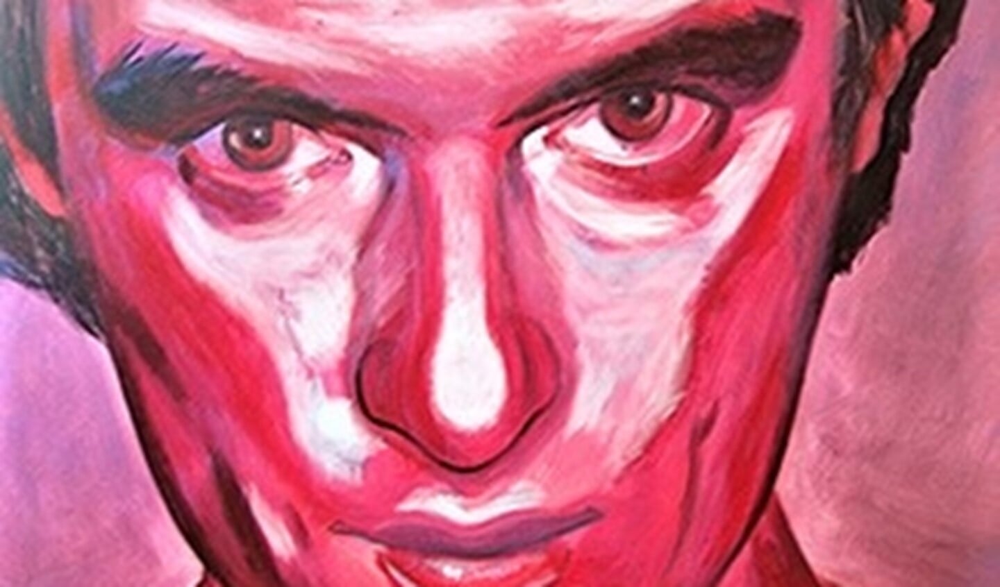 Zelfportret van Carl Palm in het rood en het zwart van Stendhal, de inspiratiebron van de kunstschilder en schrijver.