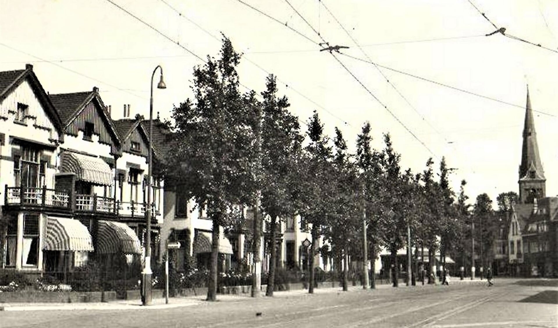 Ansichtkaart Parkweg Voorburg in 1950.