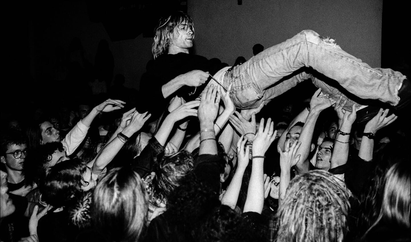 12-11-1991 Frankfurt, Duitsland. De Amerikaanse rockband Nirvana. Foto: Paul Bergen