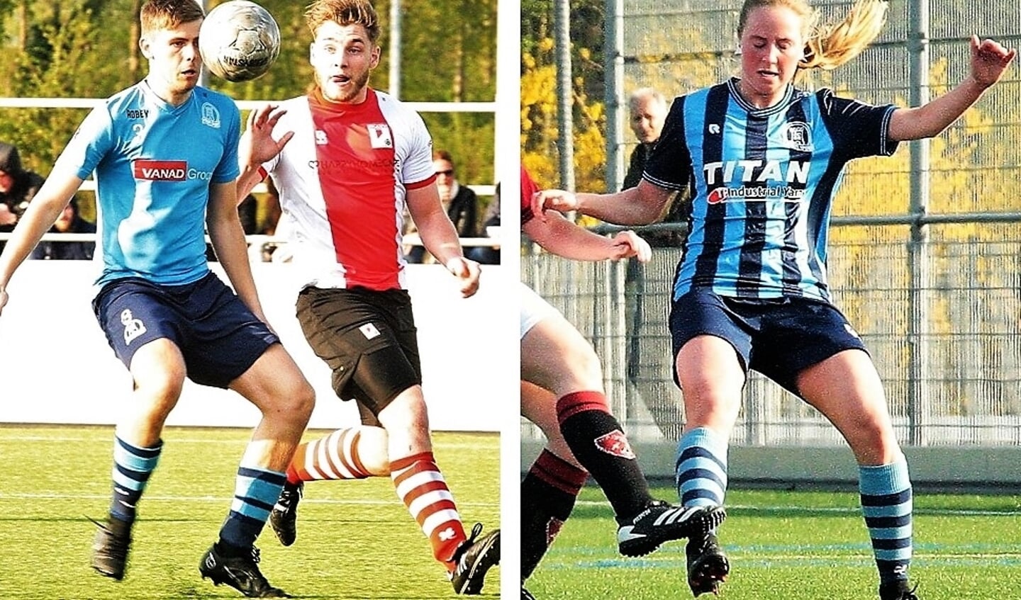 Timo Zijlstra (FS O23) vs. Luuk Gijsbertsen (RKAVV O23); Hannah Molleman (FS Vrouwen) in actie ((archief)foto’s: AW).