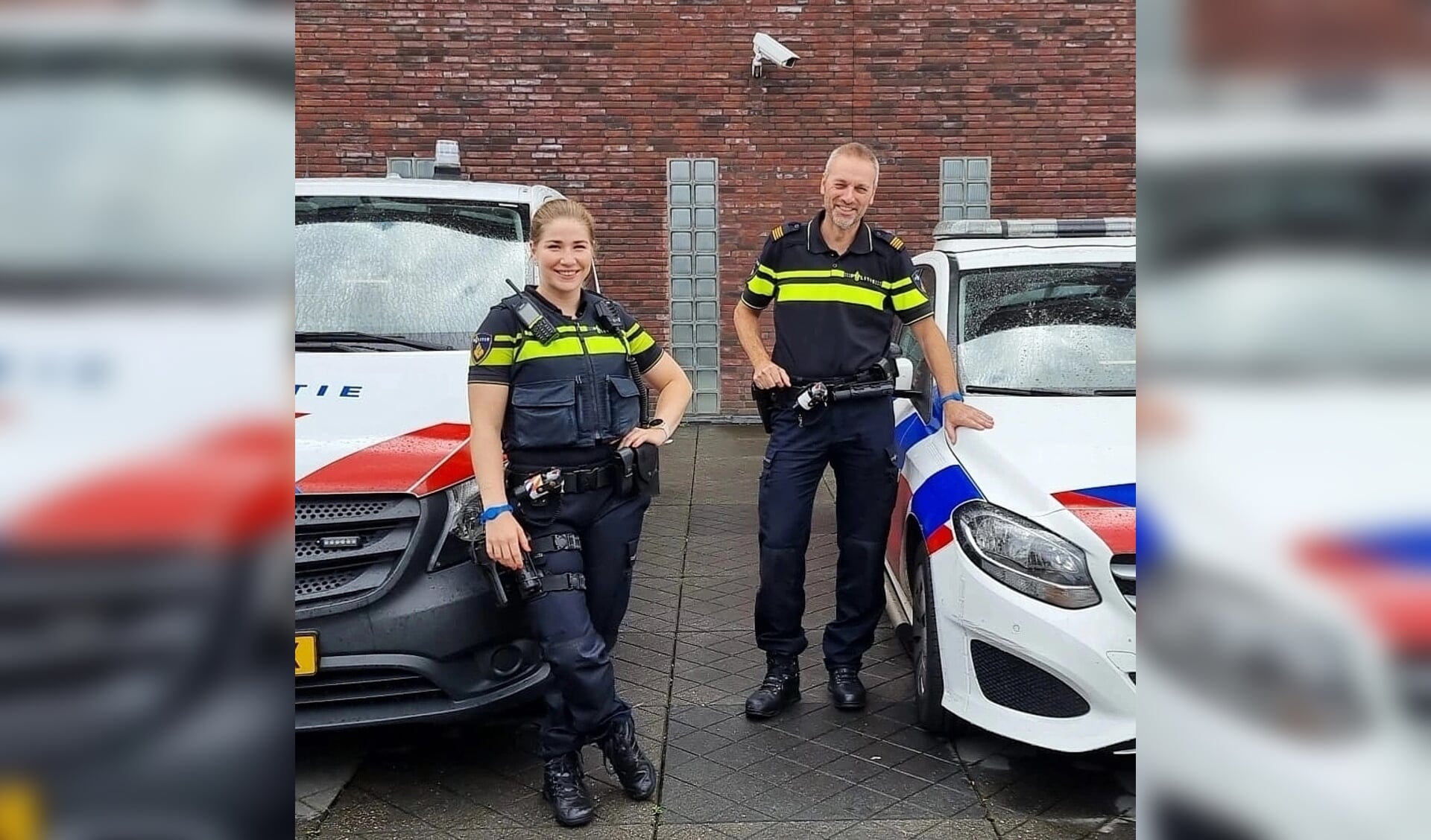 Wijkagentenduo Anna Quist en Herman Binnendijk (foto: pr).