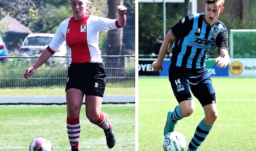 Rechtsback Donna Houtman van RKAVV Vr.) en spits Pjer Bom van Forum Sport (foto’s: AW).