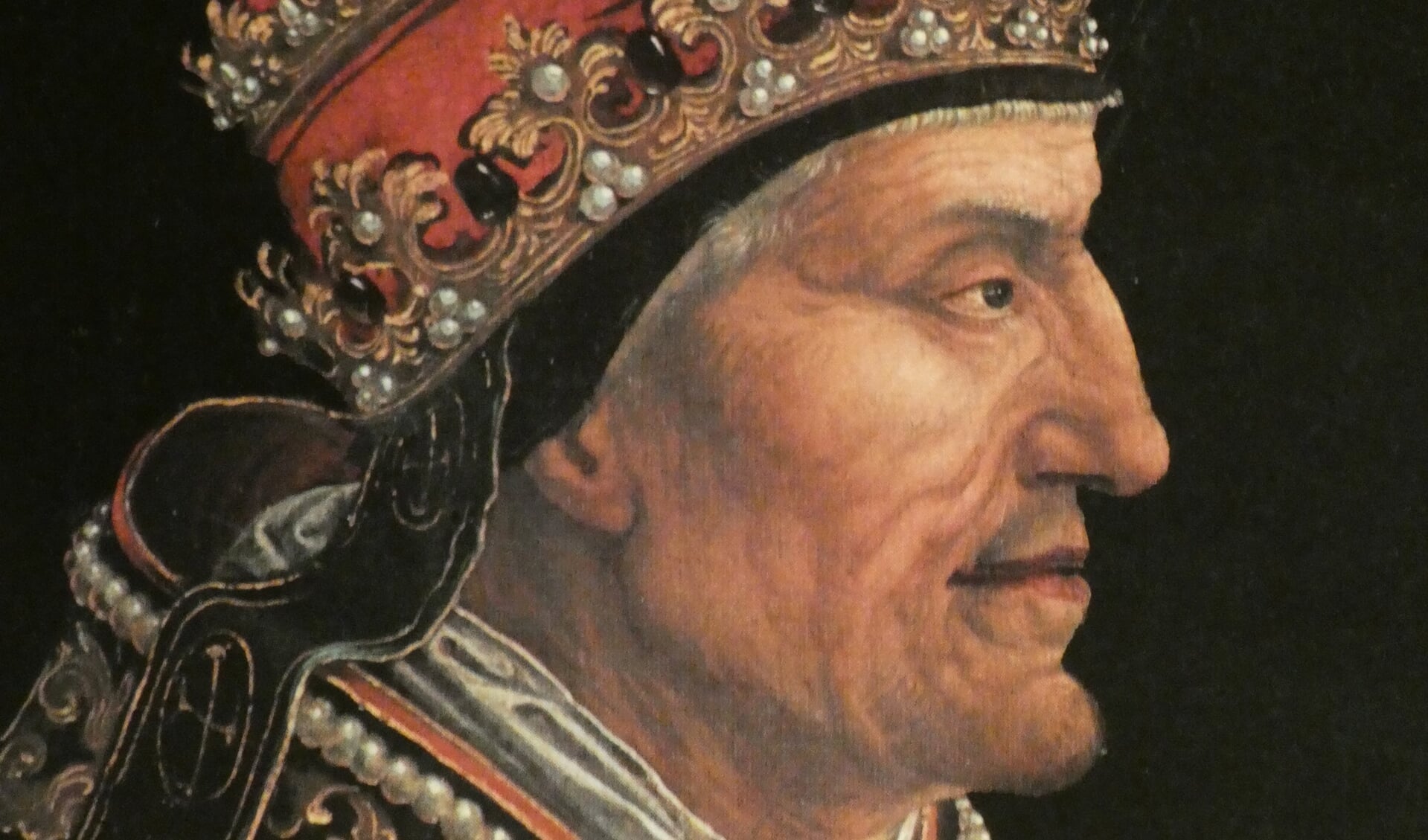 Paus Adrianus Vl, een profielportret door Bernart van Orley.