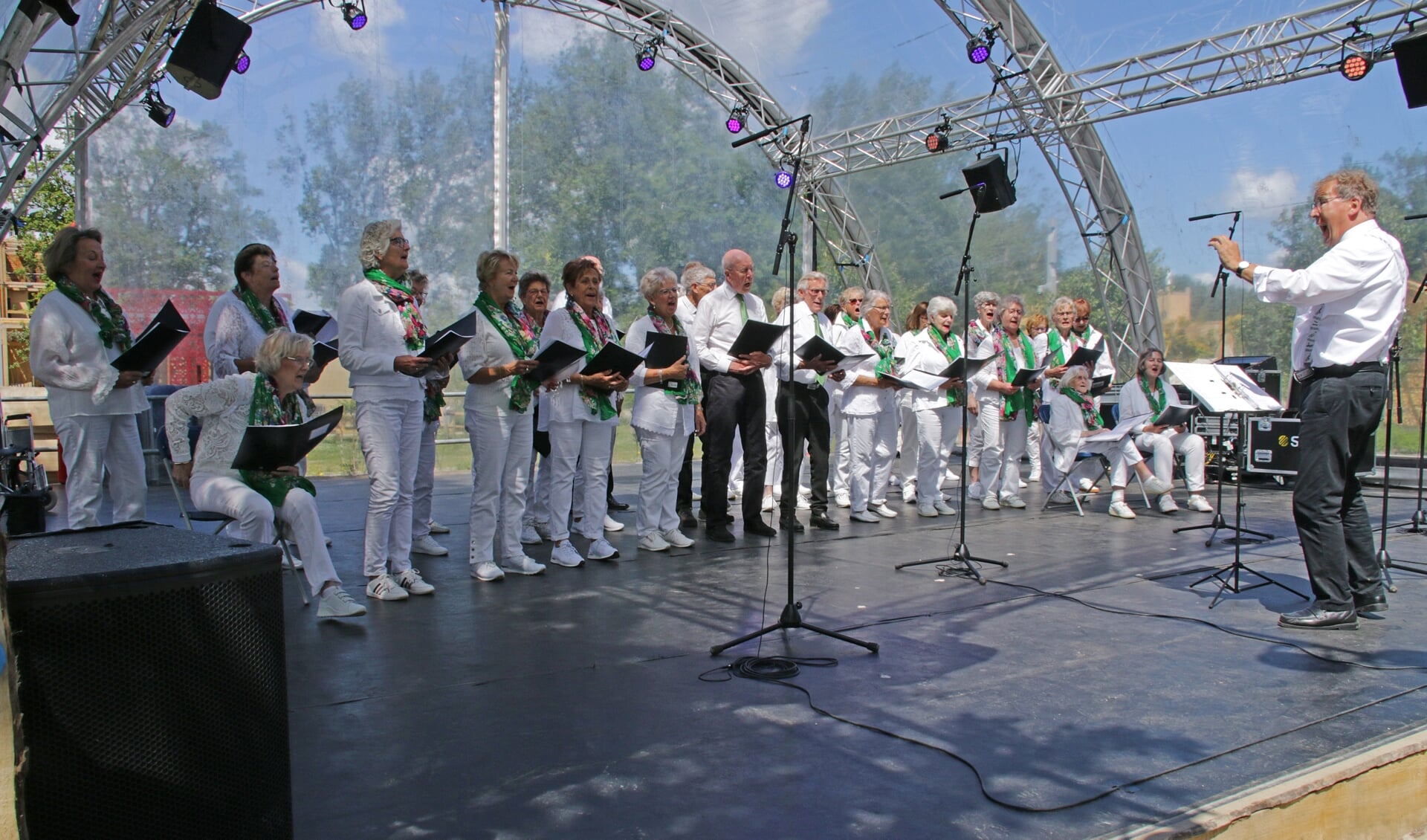 Op een groot podium werd uit volle borst gezongen.(Foto: PR)