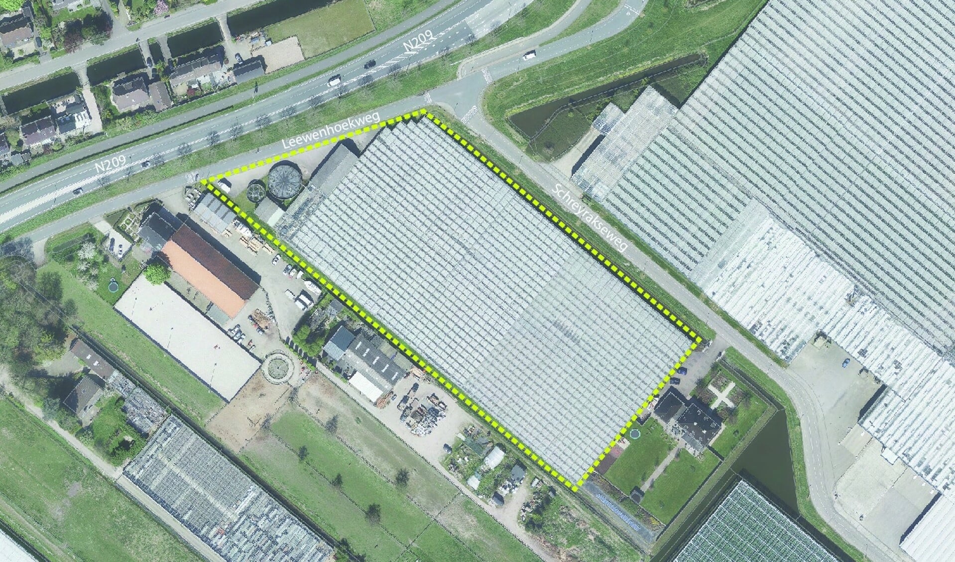 Een luchtfoto van het plangebied. (Foto: Gemeente Lansingerland)