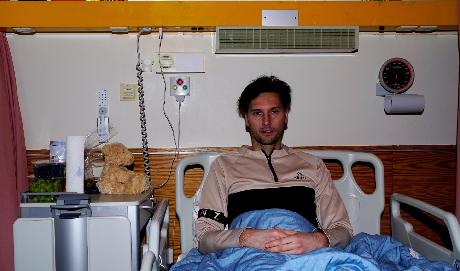 Richard de Ruijter lag bijna een week in het Westeinde Ziekenhuis na een noodlottige waterpolowedstrijd. 