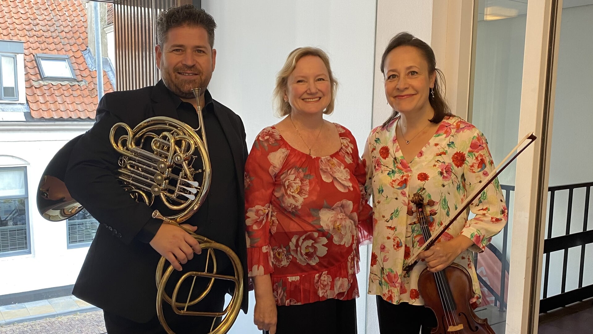 Het Delft Trio treedt zaterdagavond op in de RK-kerk van Berkel. Van links naar rechts: David, Lauretta en Quirine.