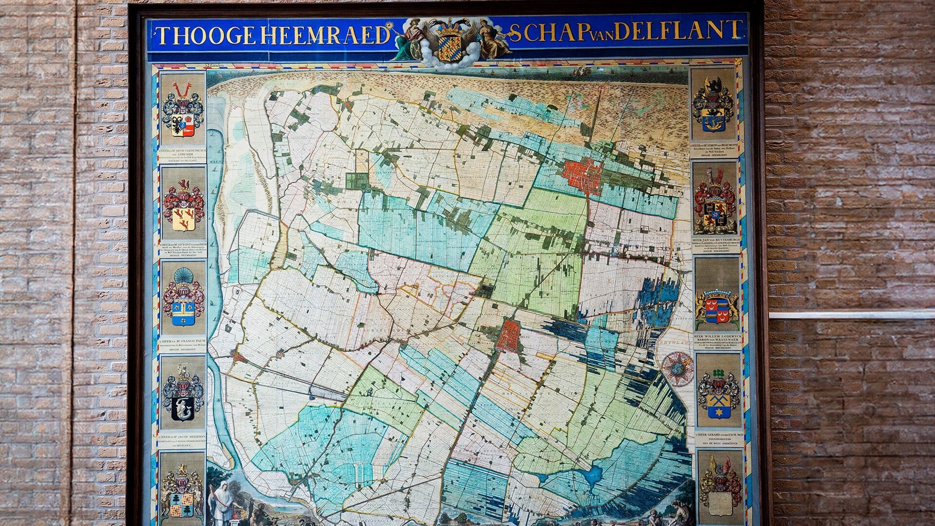 De oudste gebiedskaart van het Hoogheemraadschap van Delfland, de zogenaamd Kruikiuskaart),