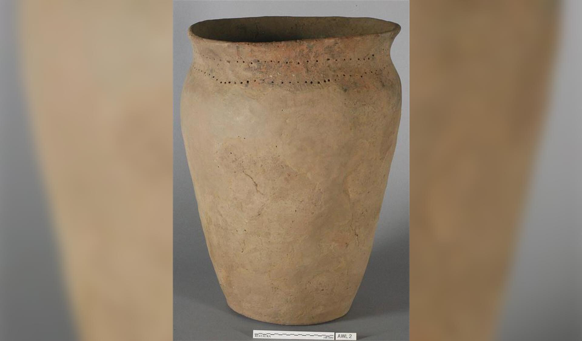 Een gerestaureerde pot van 3000 voor Christus. foto: PR