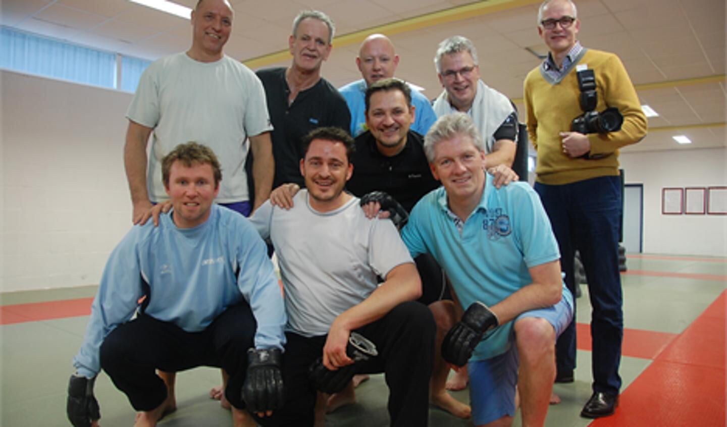 Boven vlnr: Rinus Bosman Sportinstituut Pijnacker, Toon Vollering, Jeroen Eekhout, Jan Duijndam, Victor van Leeuwen. Midden: Richard Bijl. Onder: Alex van Holland, Paul Klein, Sjaak Oudshoorn.