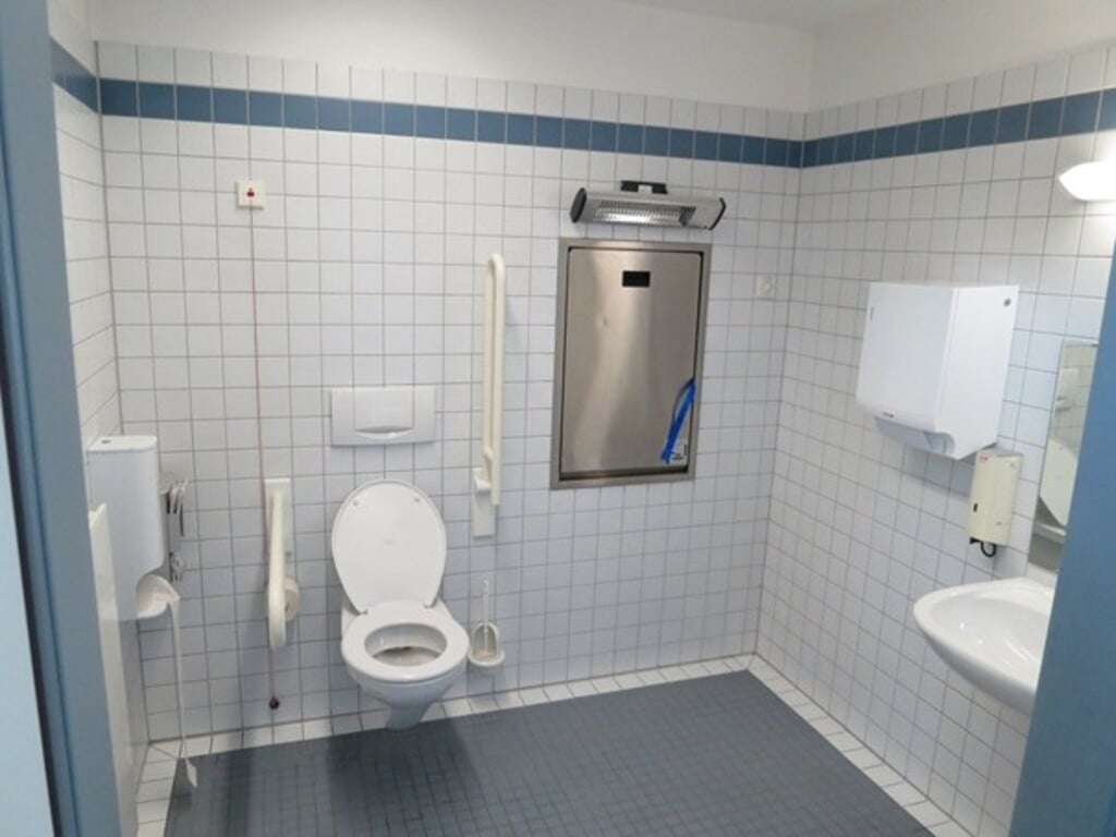 Aangepaste badkamer met toilet.