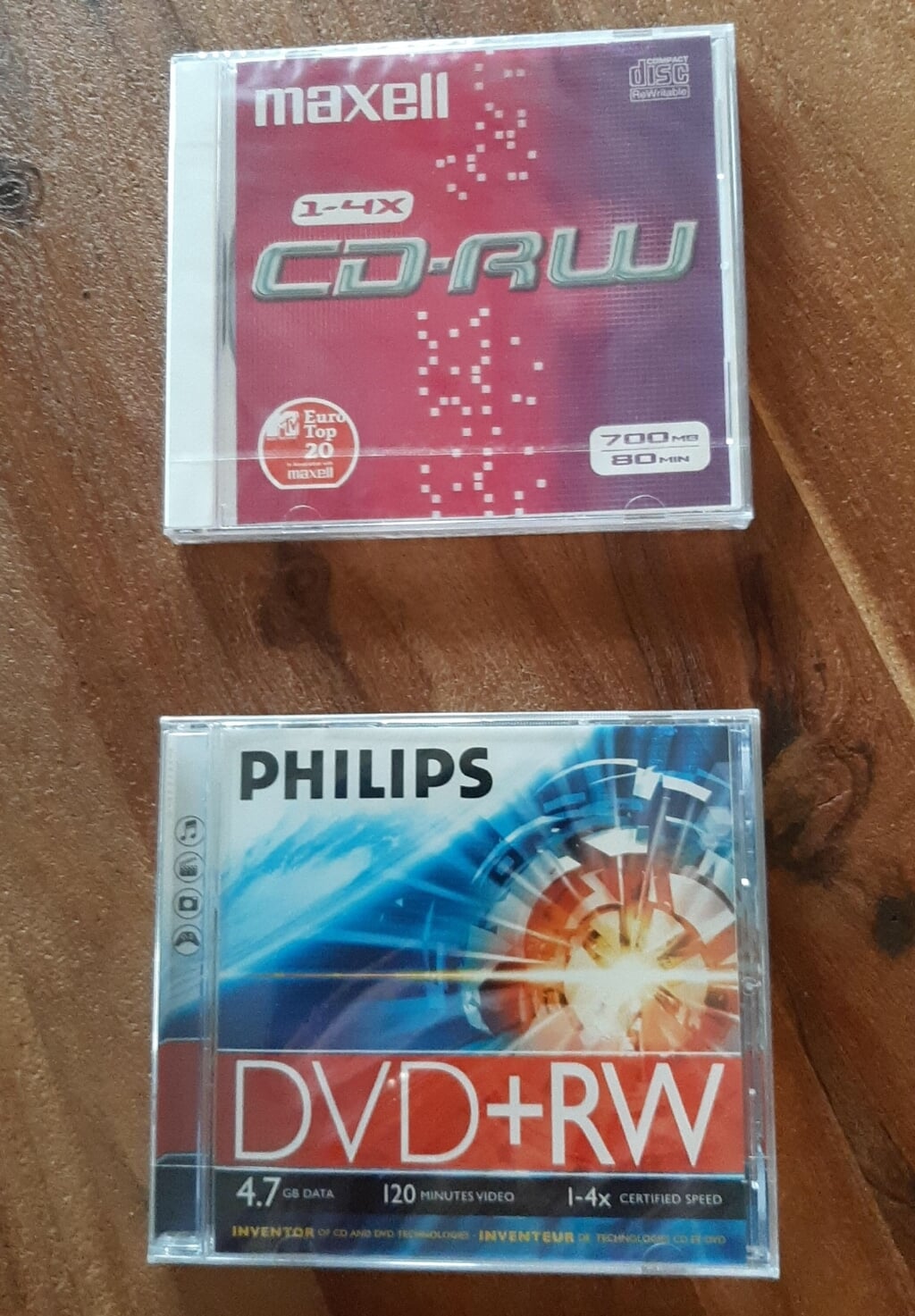 Overschrijfbare dvd’s en cd’s