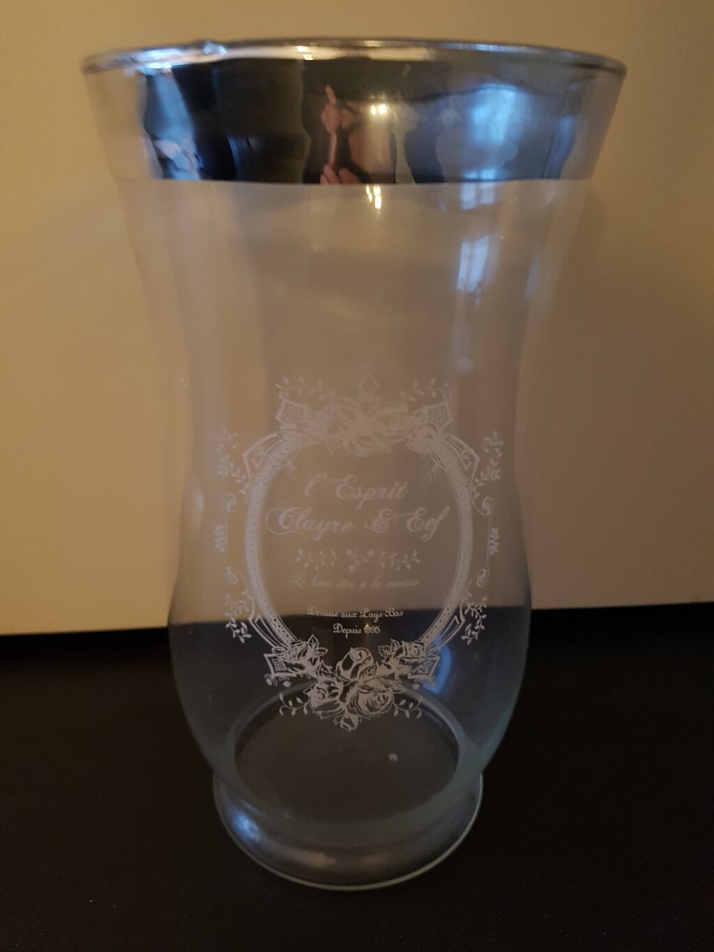 Decoratieve (kerst)vaas van dun glas 30 cm hoog