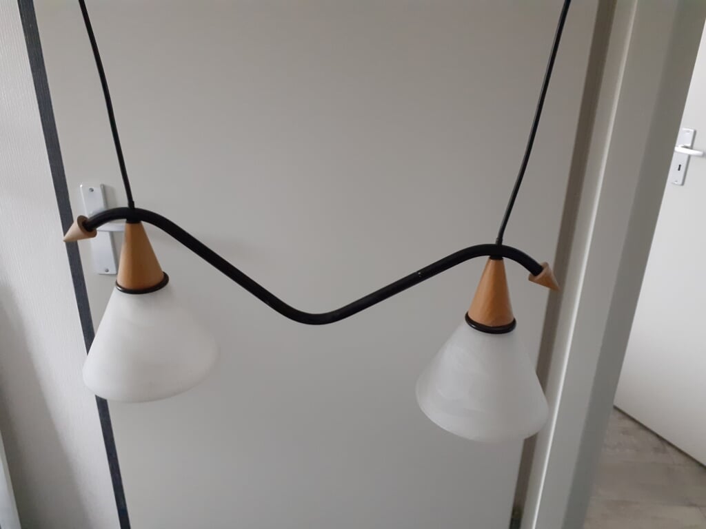 Hanglamp met 2 melkglazen kappen