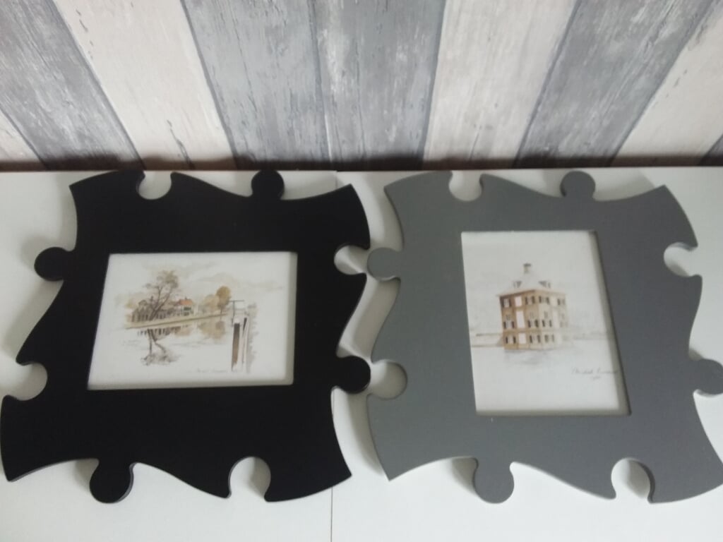 Mooie Houten FOTO-LIJSTJES,in vorm van PUZZEL-STUK!