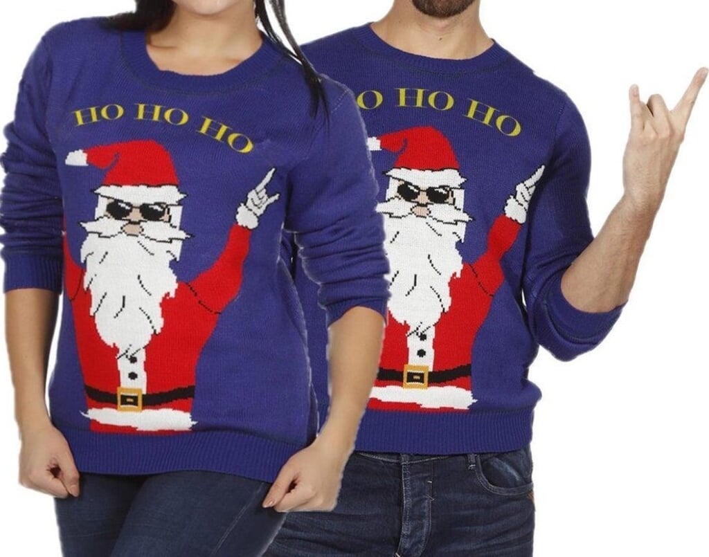 Blauwe Kersttrui in de maten S, M of L